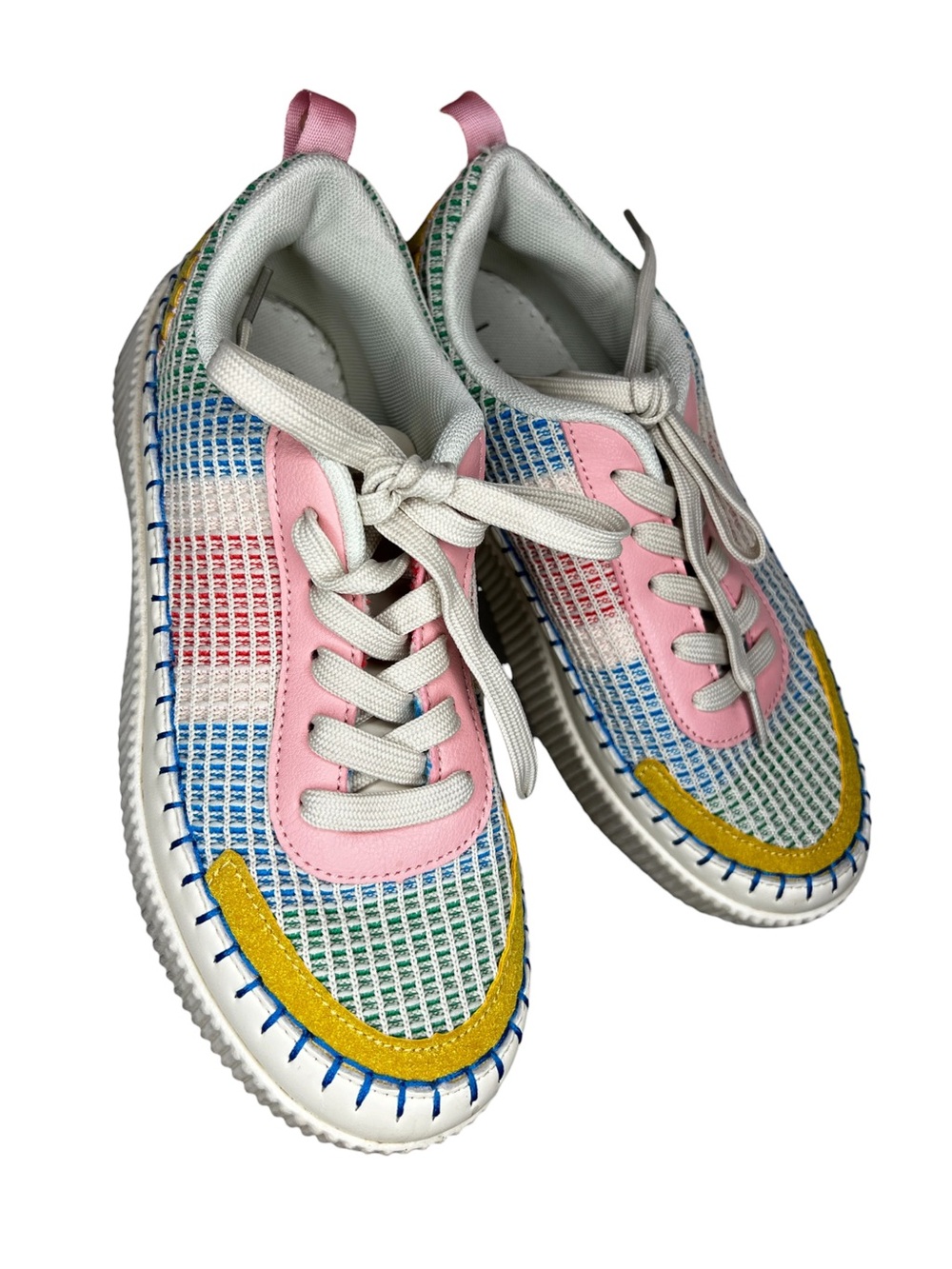 Nicole Miller Multicolor Platform Sneakers — Pink, Yellow, Blue, Green